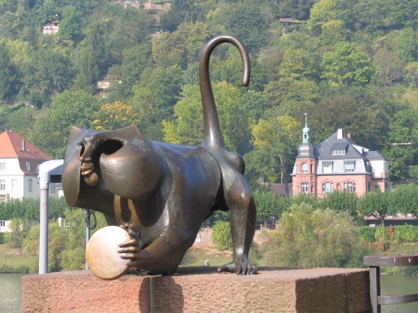 Monkey Statue by the Neckar
