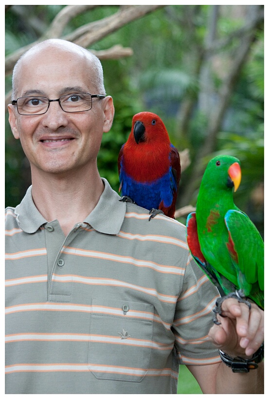 Posing with Parrots