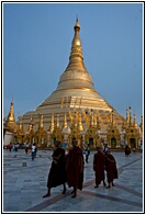 Monks in Shwedagon Pagoda