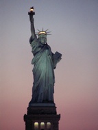 Statue Liberty at night