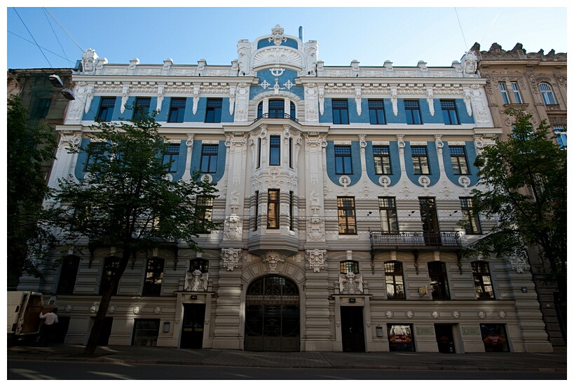 Blue-and-White Building