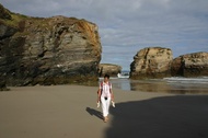 The first woman on the beach