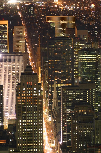 Fifth avenue at night