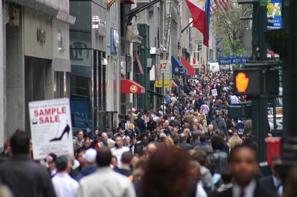 Crowd on fifth avenue