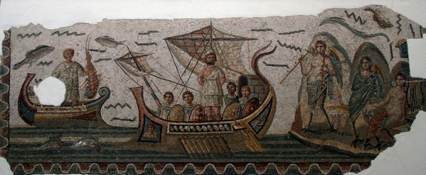 Mosaico de Ulises y las Sirenas